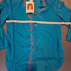 SG Sport Blue Floral Blouse